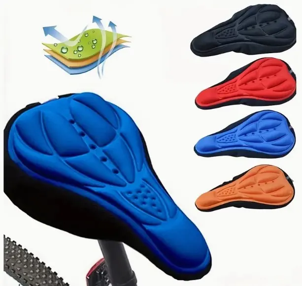 5 x 3D Soft Cycling Bicycle Silicone Bike Seat Cover Cushion Saddle!