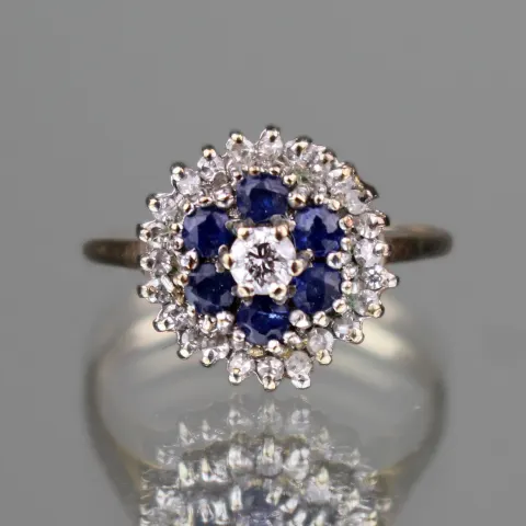 Vintage Sapphire & Diamond 9ct Gold Ring