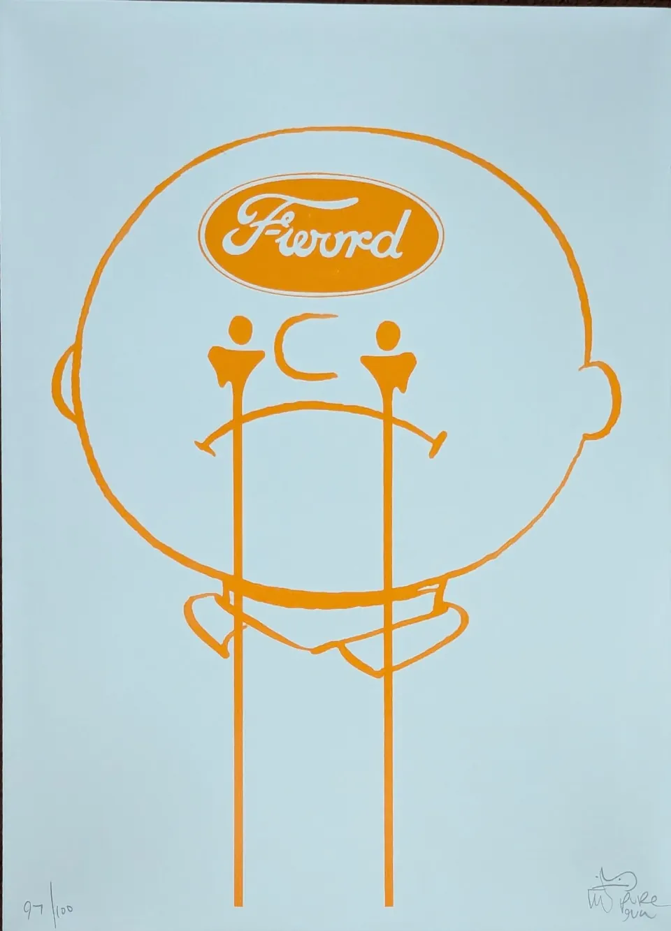 PURE EVIL(English 1968)‘Charlie Brown Fword’ (Juxtaposition of The Ford Car Company) Editiond Signed
