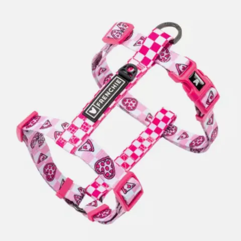 4 X Frenchie strap dog harness - galaxy pizza