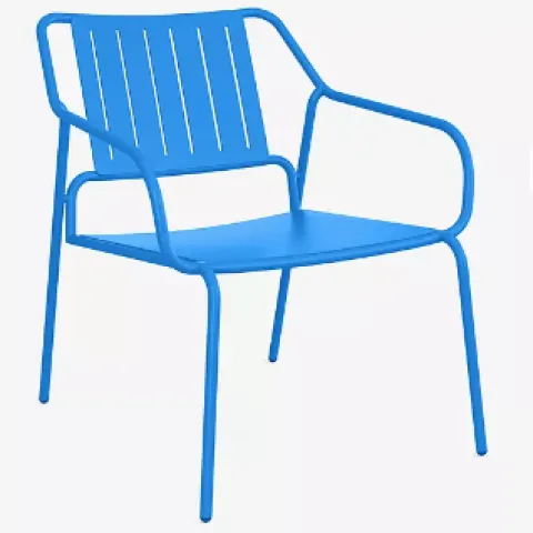 Item Description  -  John Lewis ANYDAY Brights Metal Garden Lounge Chair, Directoire Blue  -  Stock