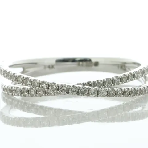 14ct White Gold 'X' Crossover Diamond Ring 0.33 Carats