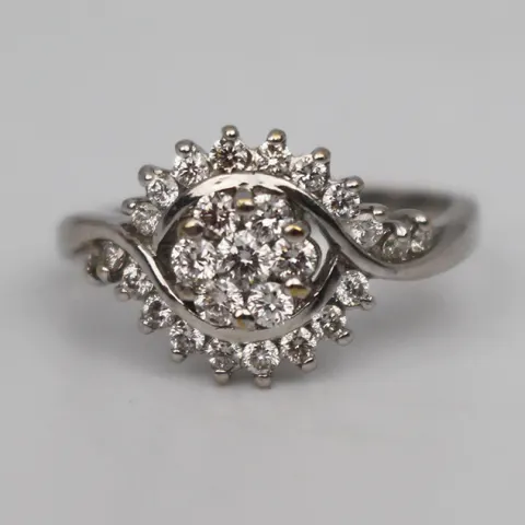 Diamond Fancy Cluster 18ct White Gold Ring