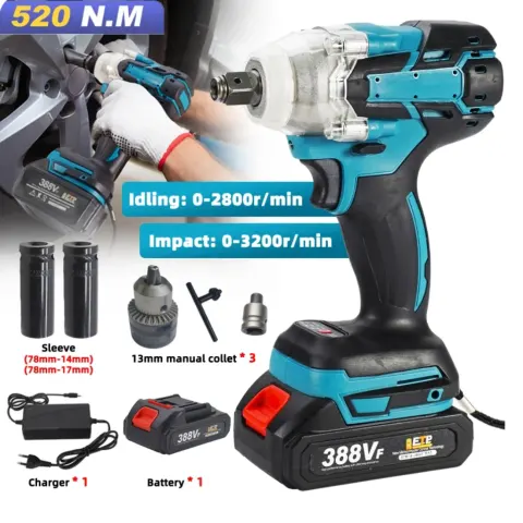 Cordless Electric Impact Wrench Brushless Electric Wrench Hand Drill Socket Power Tool