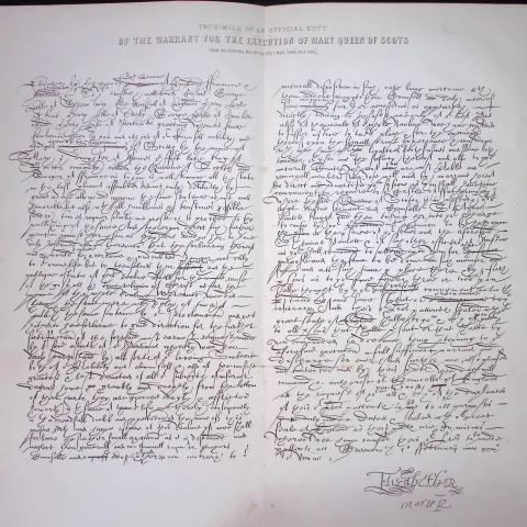 Mary Queen of Scots Execution Warrant Antique 152 Years-Old Print-32