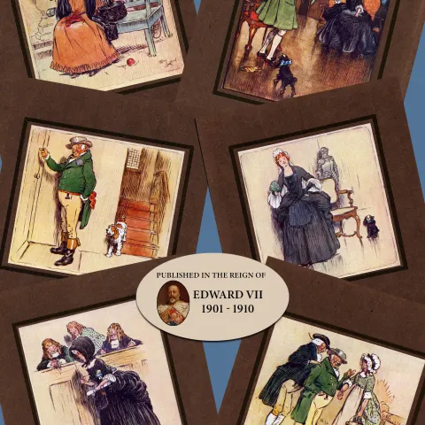 Job-Lot 6 Cecil Aldin Bachelors Confessions Tipped in Colour Antique Engraving.