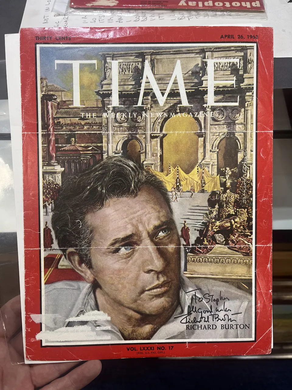 Richard Burton Signed Time Magazine 1963