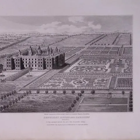 Longleat Gardens Wiltshire 190 Years-Old John Britton Antique Steel Engraving-213