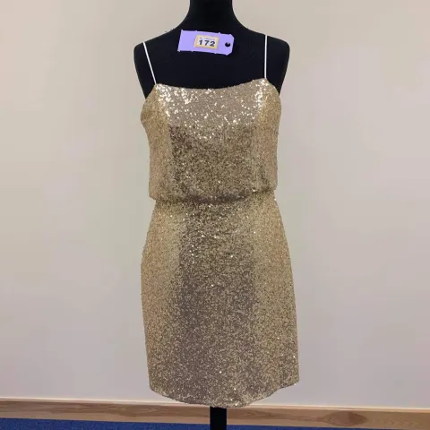 Gold Eternity Bridal cocktail or pageant appearance dress size 10.   RRP £395 sequins
