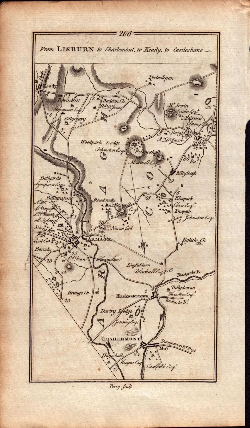 Ireland Rare Antique 1777 Map Lurgan Portadown Lisburn Armagh Charlesmont.