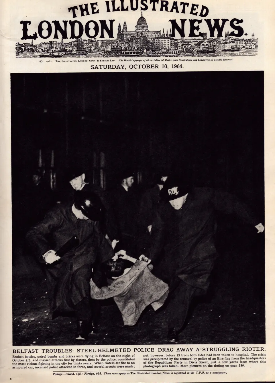 Rioting and Terror Returned to The City of Belfast 1964 Newspaper.