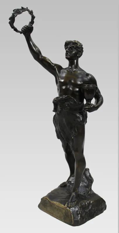 19th Century French Bronze Allegorical Figure Signed Lemoyne