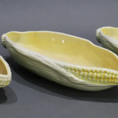 Set of 3 Early 20th c. Sylvac Sweetcorn Dishes Numbered 5043