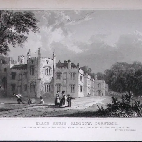 Cornwall Padstow Place-House Antique 193 Years-Old Steel-Engraving-33