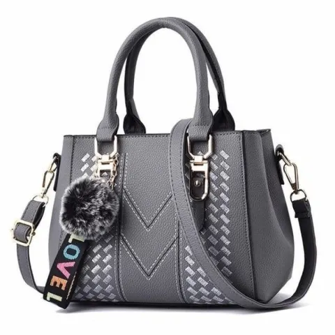 Embroidery Messenger Bags Women Leather Handbag GREY