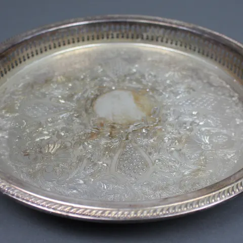 Vintage Silver Plated Circular Serving Tray