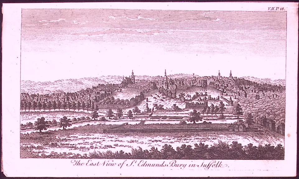 Suffolk St Edmunds Bury Rare 1776 Georgian Copper Plate Antique Engraving -68