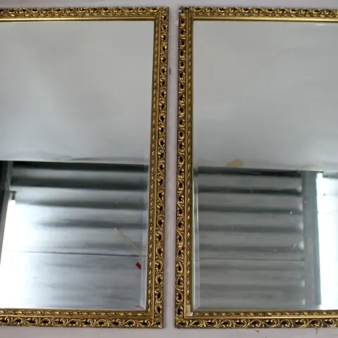 Pair of Vintage Gilt Bevelled Wall Mirrors