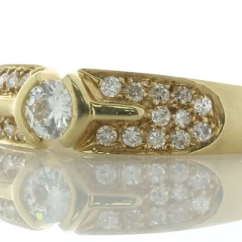 9ct Yellow Gold Ladies Dress Diamond Ring (0.20) 0.44 Carats