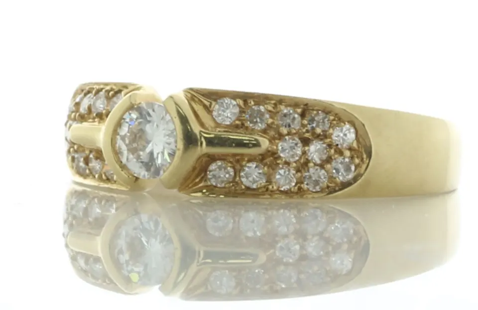 9ct Yellow Gold Ladies Dress Diamond Ring (0.20) 0.44 Carats