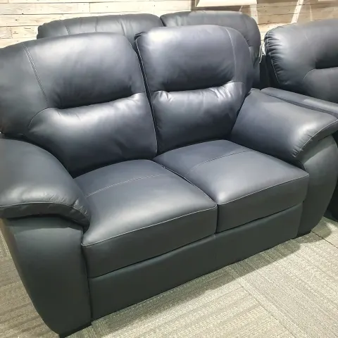 Italian Chunky Black 3 piece pu Leather Suite Rrp £1999