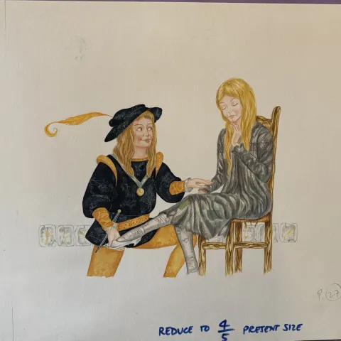 Original Artwork For Cinderella Book 1970's Andrew Skilleter Free Post In UK