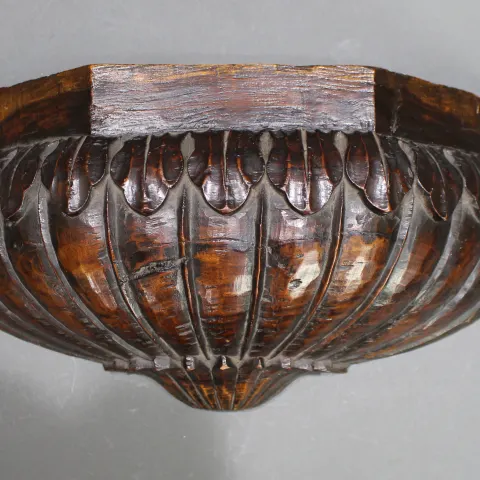 Victorian English Carved Oak Wall Bracket