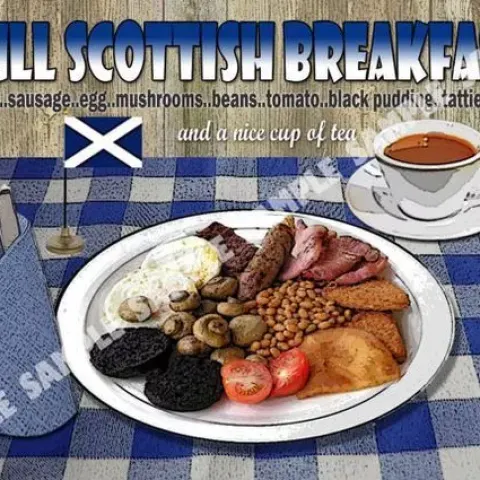 The Full Scottish Breakfast Metal Wall Art