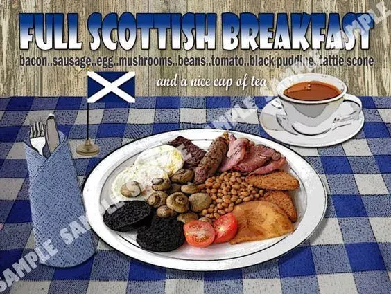 The Full Scottish Breakfast Metal Wall Art