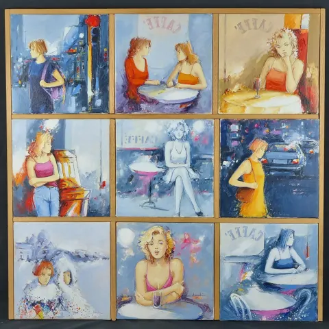 Giuliano Trombini Fabulous Set of 9 Original Oils