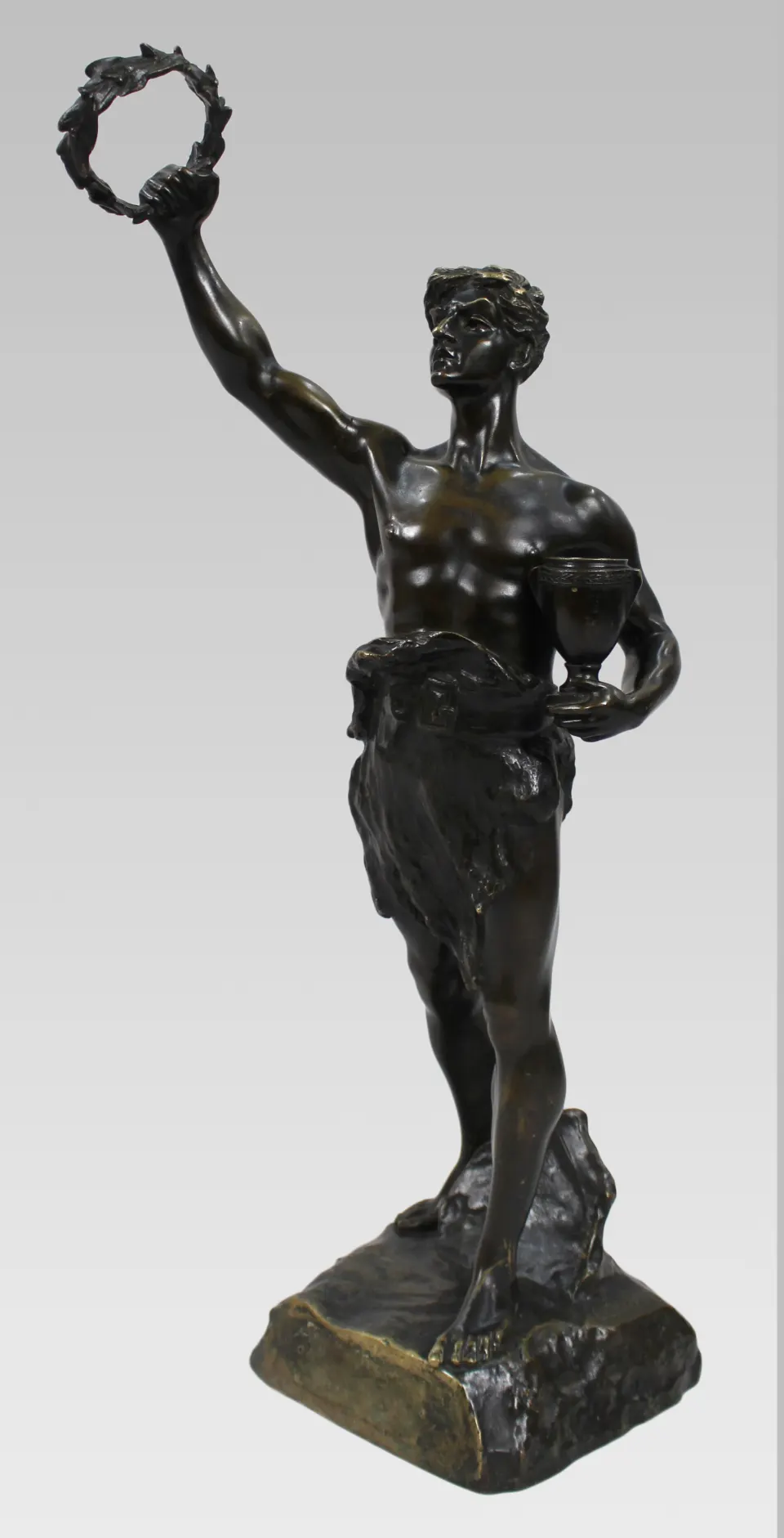 19th Century French Bronze Allegorical Figure Signed Lemoyne