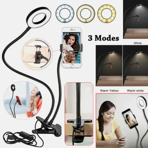 BlitzWolf BW-SL6 Clip Selfie Ring Light with Flexible Mobile Phone Holder