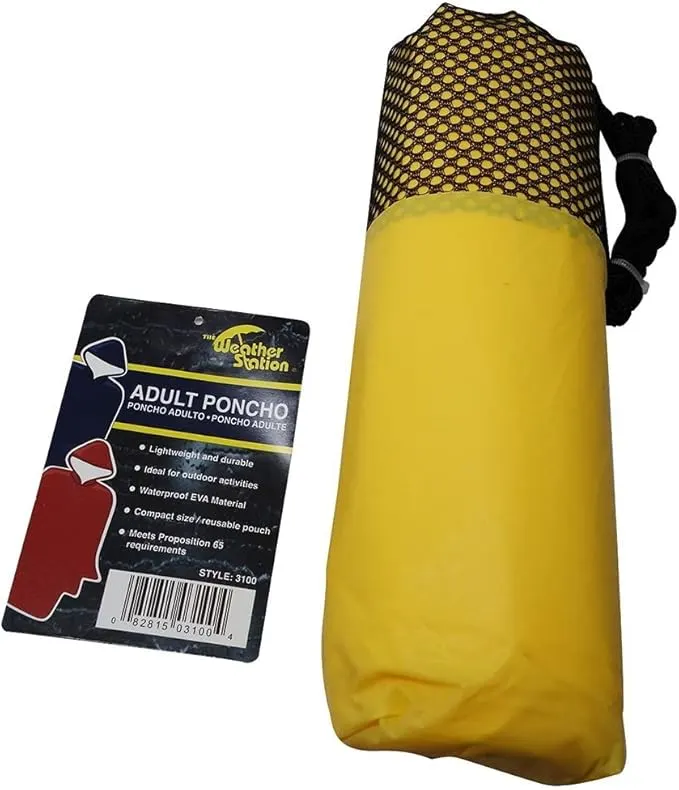 Box of Weather Station Coloured Adult Poncho's With Carry Pouch