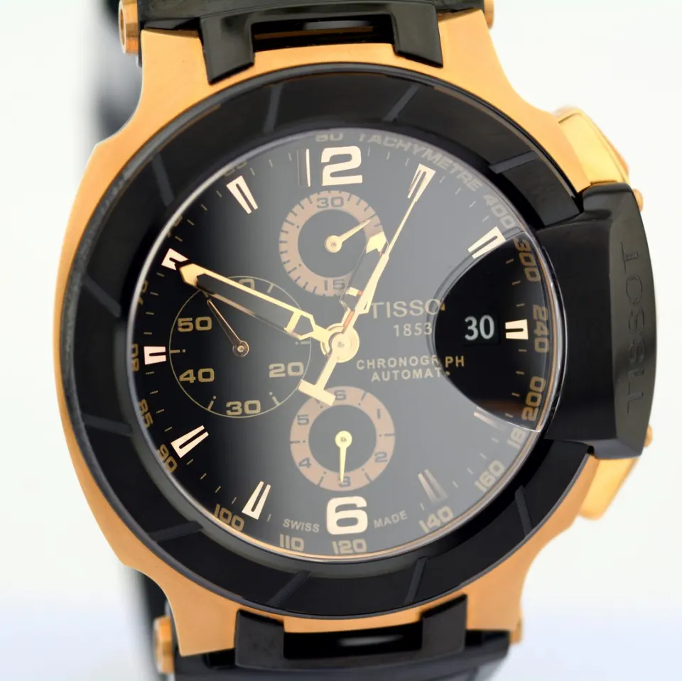 Tissot/T-Race Chronograph Automatic T048427A - Gentlemen's Gold/Steel Wristwatch