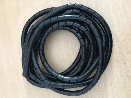 50 x Black Cable Wire Spiral Tidy Organizing Kit 8mm Dia 3 Metre Length