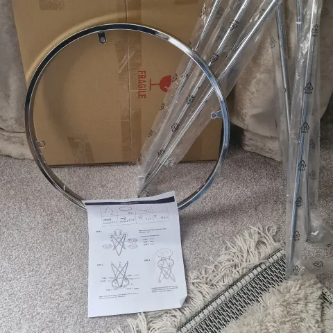 Chrome mirror top side table