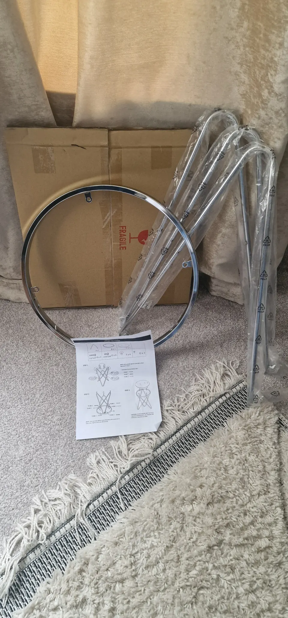Chrome mirror top side table