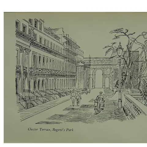 Edward Bawden Original Lithograph - London, Chester Terrace