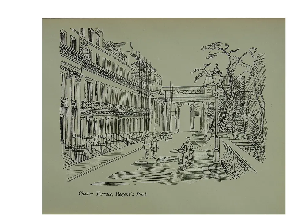 Edward Bawden Original Lithograph - London, Chester Terrace
