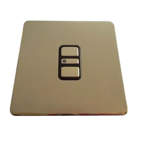 100 x Electronic Polished Brass Flat Plate Screwless Single Digital Dimmer. GGBGU6412EBPBRP