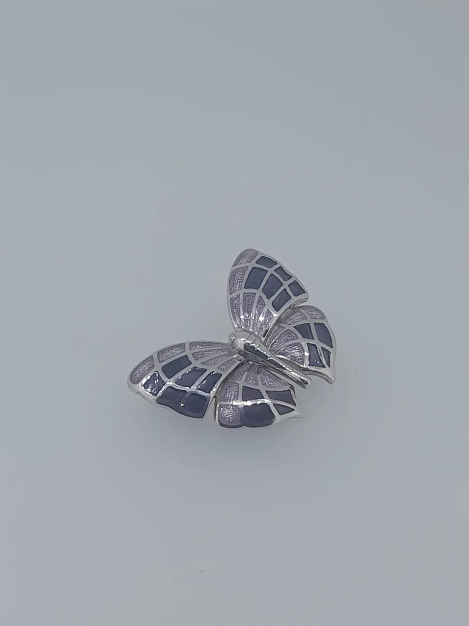 Nicole Barr Silver Enamelled Butterfly Broach