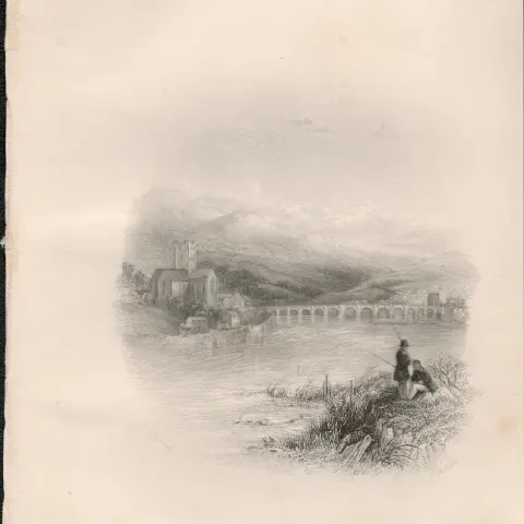 Killaloe Shannon Co Clare 1838 Victorian Antique Engraving.