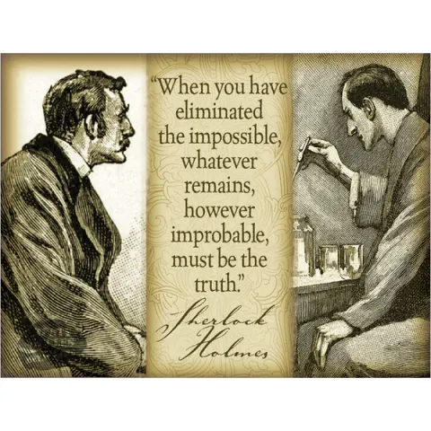 The World of Sherlock Holmes and Dr Watson Famous Quote Metal Wall Art