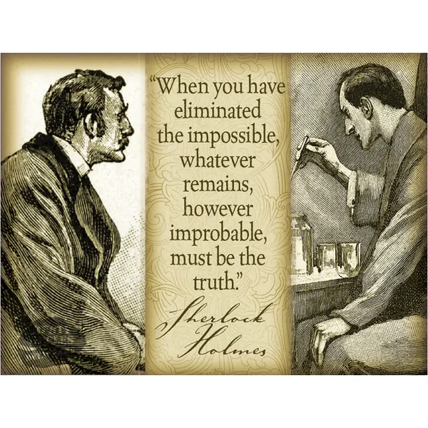 The World of Sherlock Holmes and Dr Watson Famous Quote Metal Wall Art