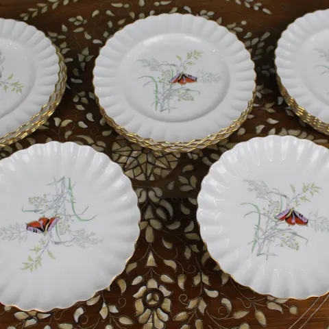 14 Piece Spode Butterfly Pattern Dessert Service 1954