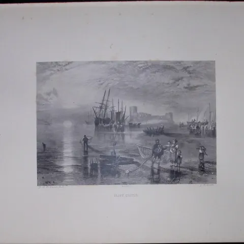 J.M.W Turner Rare “Flint Castle Wales” 1873 Picturesque Views in England-15