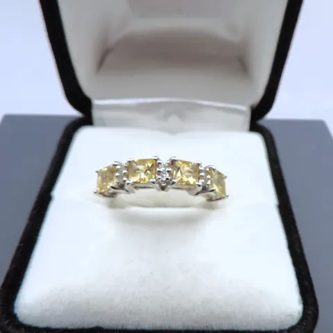  Sterling Silver Lemon Citrine Ring New With Gift Pouch