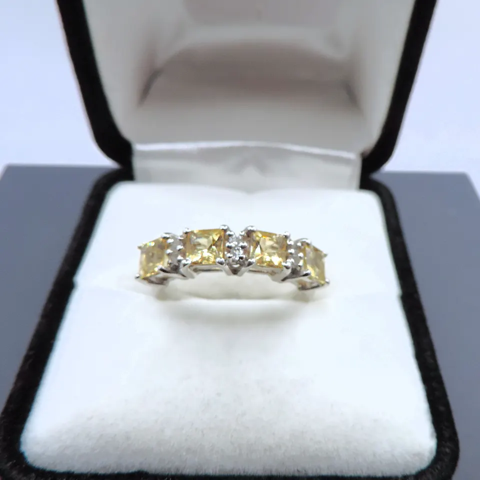  Sterling Silver Lemon Citrine Ring New With Gift Pouch