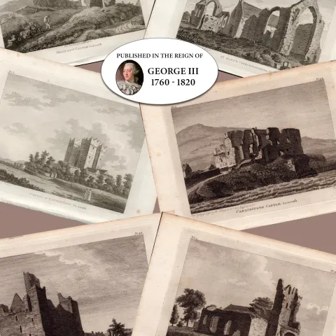 Co Louth Ireland Job-Lot F. Grose 1792-1797 Antique Copper Block Engravings-1