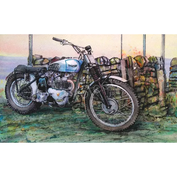 Triumph Twin Trials Bike Classic Motorbike Metal Wall Art
